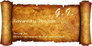Gavansky Ibolya névjegykártya