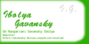 ibolya gavansky business card
